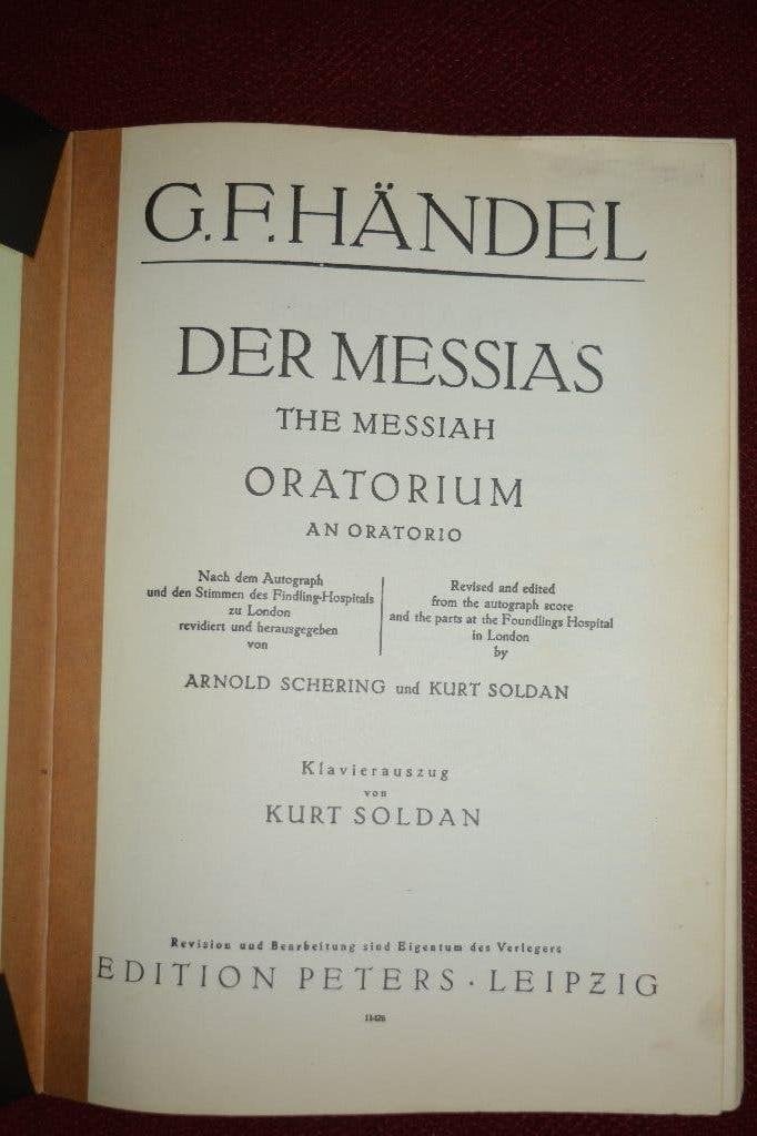 Der Messias, klavieruitgave Engels/Duits, Gelezen, Instrument, Handel, Ophalen of Verzenden
