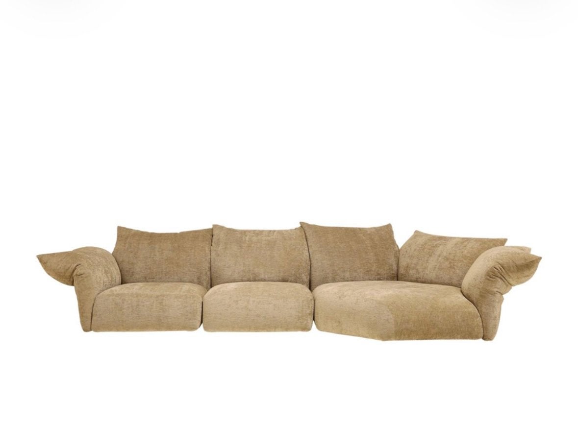 Edra Standard modulaire Hoekbank stof cat T 8499 zand NP 22K, 125 cm of meer, Info@micheldethouars.nl, 9723 CA, Nieuw