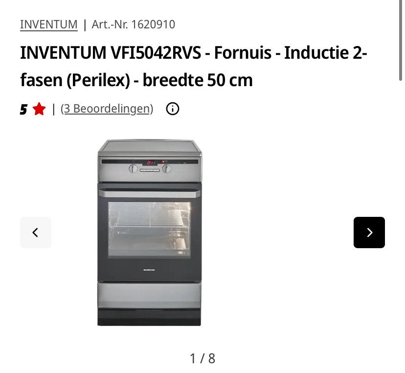 Inductie fornuis te koop, Ophalen, Zo goed als nieuw