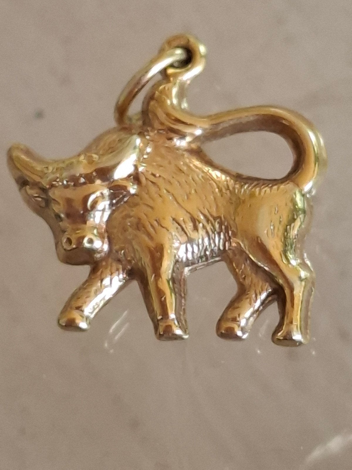 Gouden Stier Bedel - 1.6 gram, Sieraden, Tassen en Uiterlijk, Bedels, Ophalen of Verzenden, Zo goed als nieuw, Goud, Overige merken
