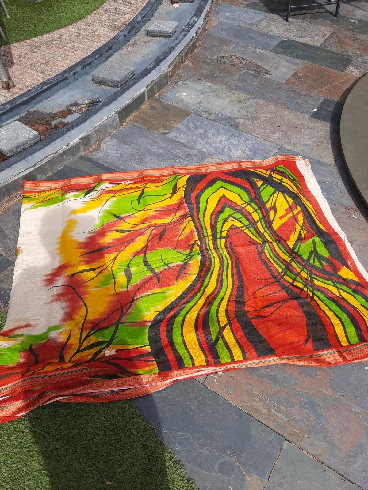 sari Bangladesh meerkleurig 7.50 meter, Overige kleuren, Maat 46/48 (XL) of groter, Ophalen of Verzenden, Zo goed als nieuw