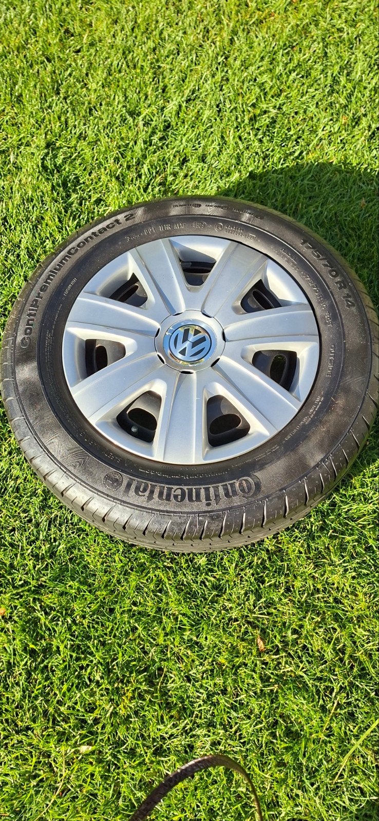 Continental zomerbanden met stalen velgen en wieldoppen 175/, Auto-onderdelen, Ophalen, 14 inch, Gebruikt, 175 mm