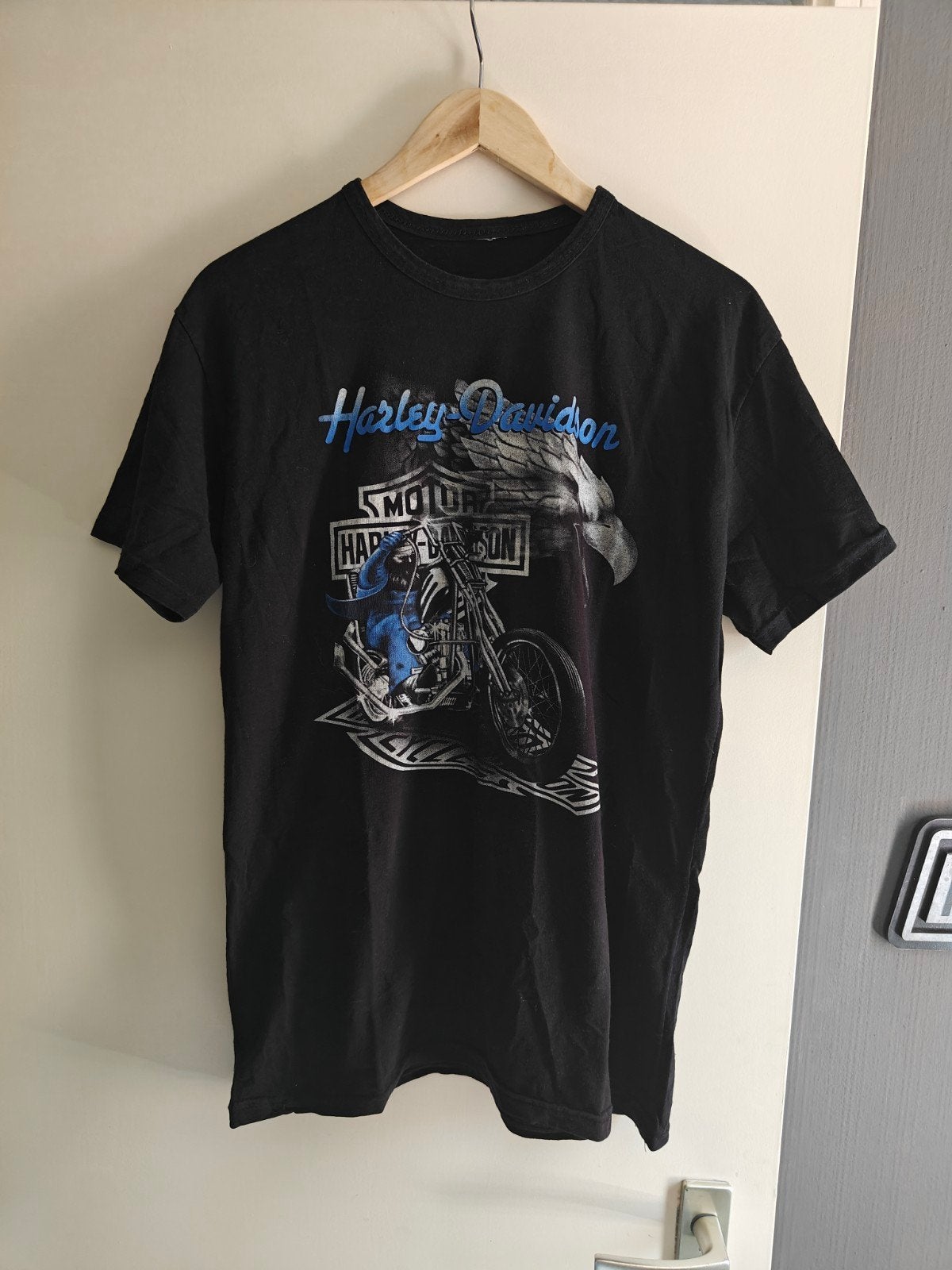 Zgan Harley Davidson shirt Mt M, Kleding | Heren, T-shirts, Zo goed als nieuw, Maat 48/50 (M), Zwart, Verzenden