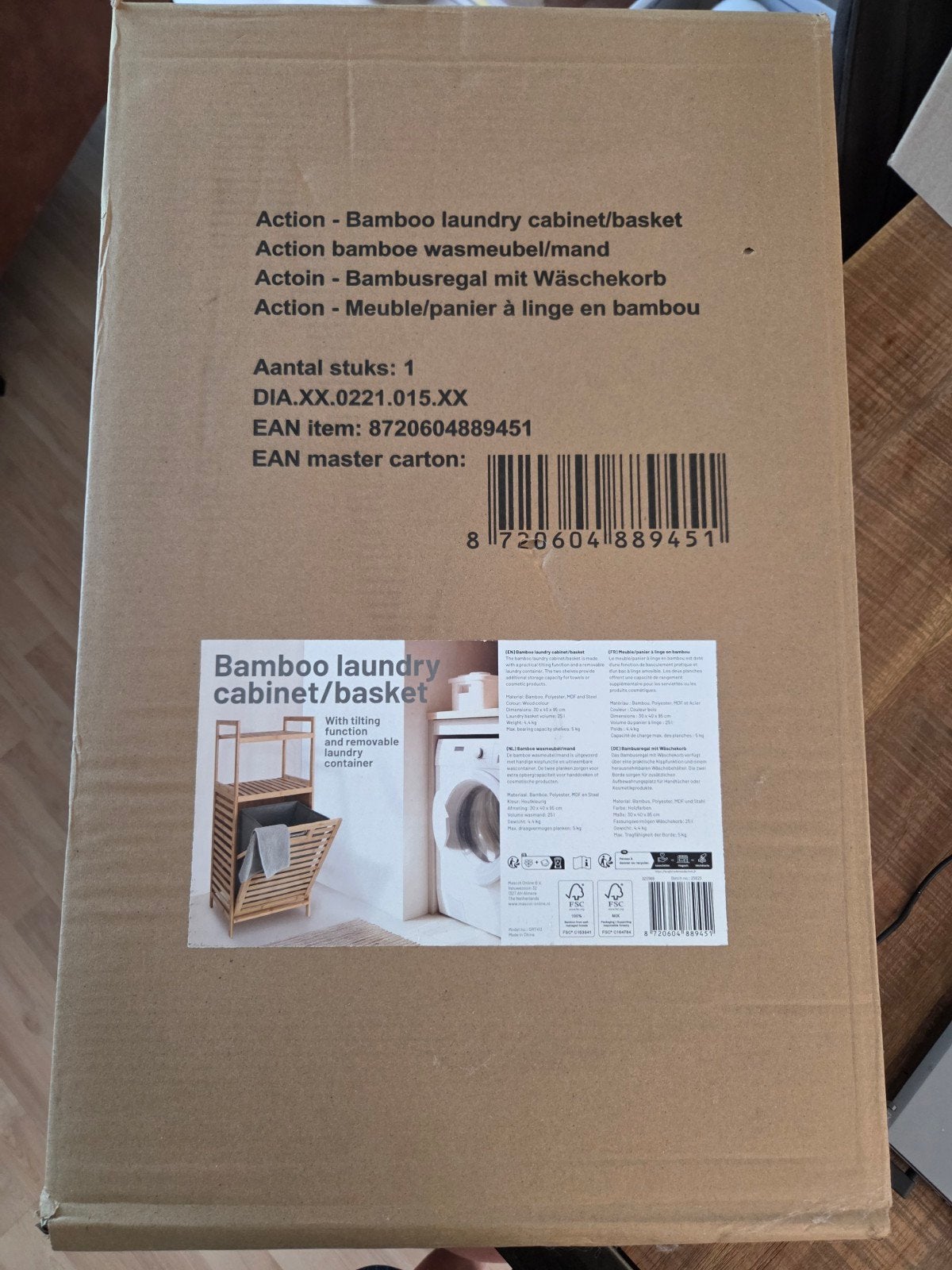 Bamboe wasmeubel/wasmand met kantelfunctie, Ophalen of Verzenden, Nieuw