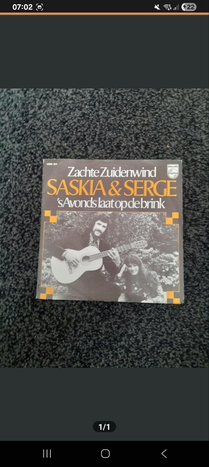 Saskia & Serge Zachte zuidenwind, Cd's en Dvd's, Vinyl Singles, Ophalen of Verzenden, Gebruikt