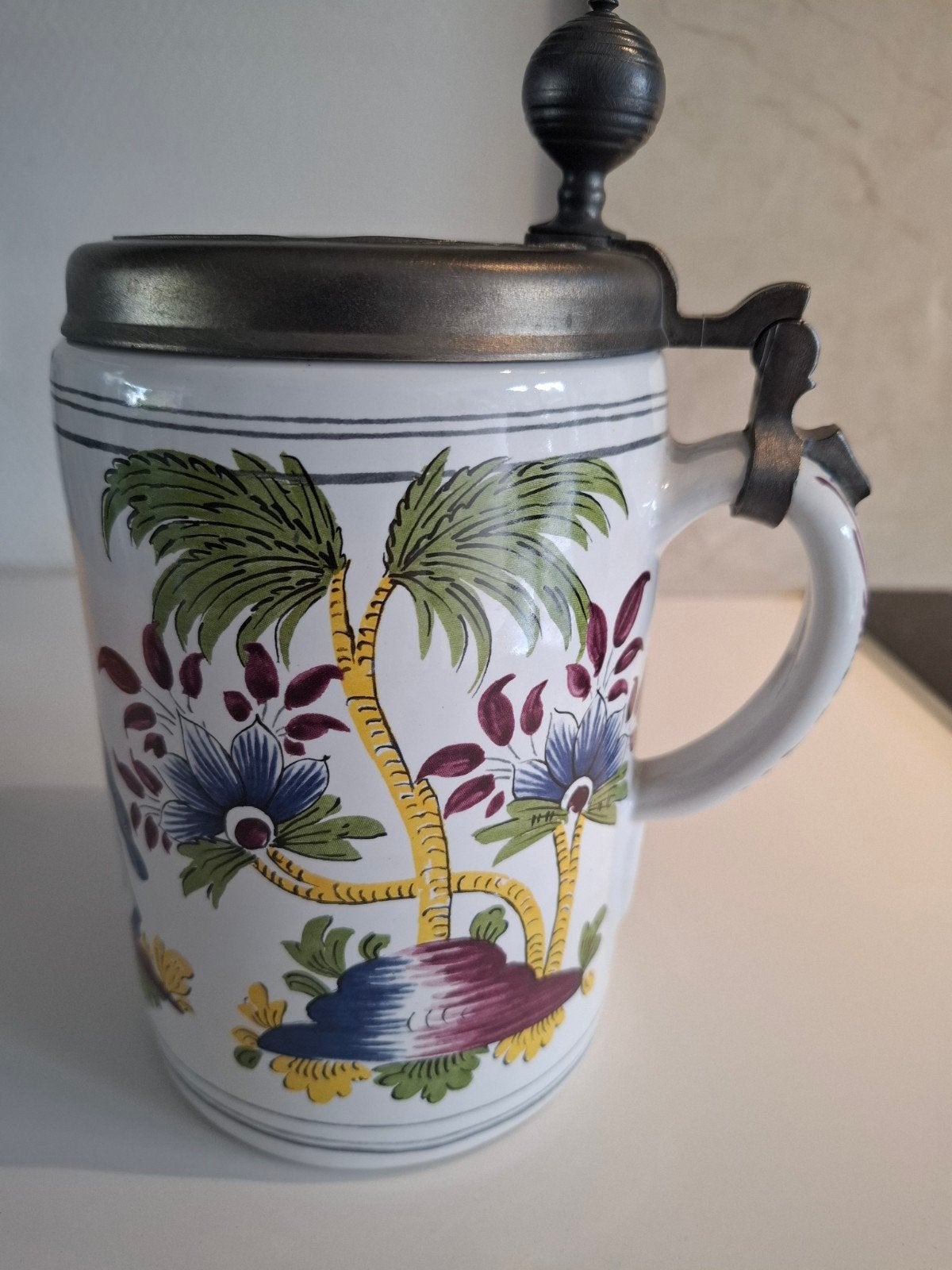 Vintage Bierpul met Tinnen Deksel - Kronen Schmeckt '91, Ophalen of Verzenden
