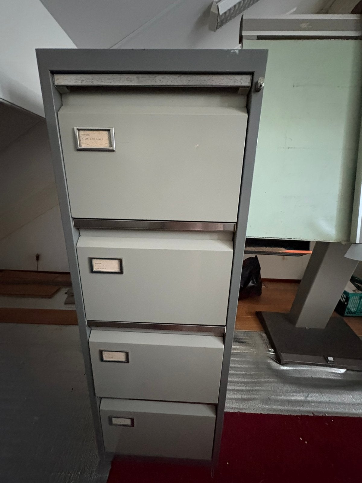 Vintage Stalen ladekast - opbergkast, Huis en Inrichting, Kasten | Ladekasten, 3 of 4 laden, Ophalen, Gebruikt, 25 tot 50 cm