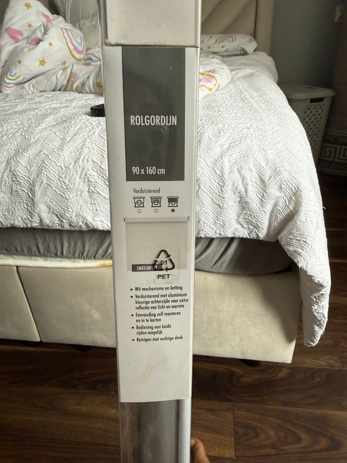 Verduisterend rolgordijn 90x160 cm - Nieuw in verpakking, Ophalen, Nieuw, Wit
