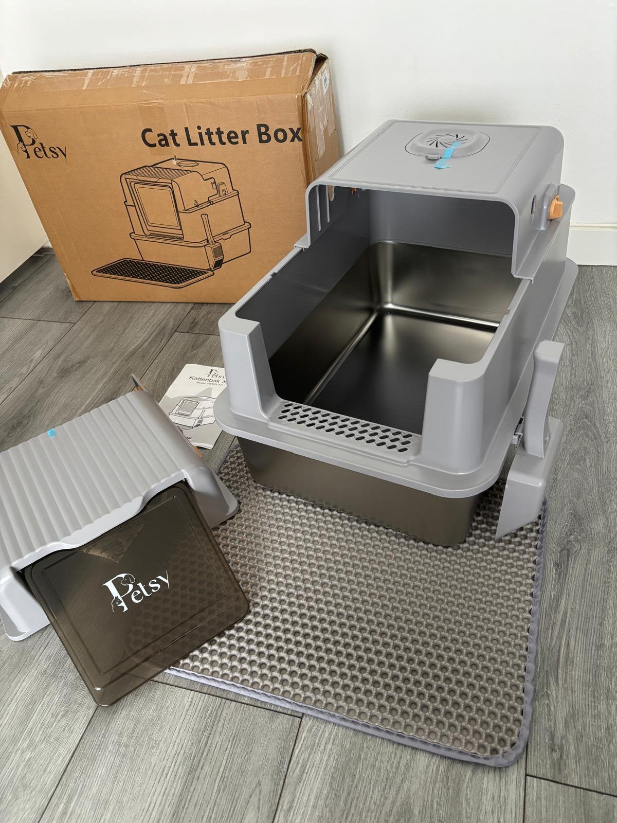 Petsy kattentoilet XXLkattenbak geurvrij groot/klein katten, Dieren en Toebehoren, Ophalen, Zelfreinigend, Nieuw, Open