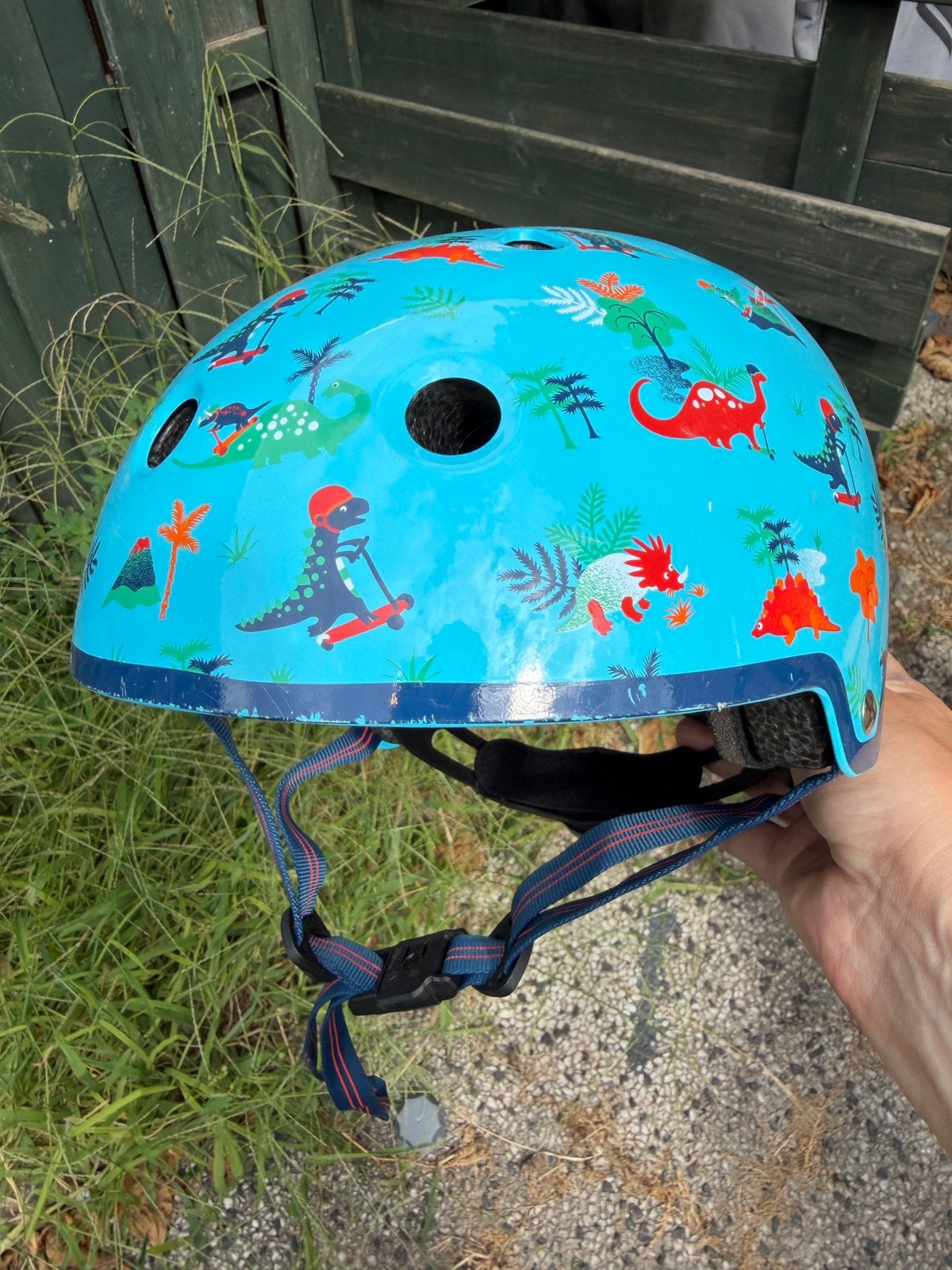 Micro Dino helm voor step of fiets, Ophalen, Gebruikt, Jongen of Meisje