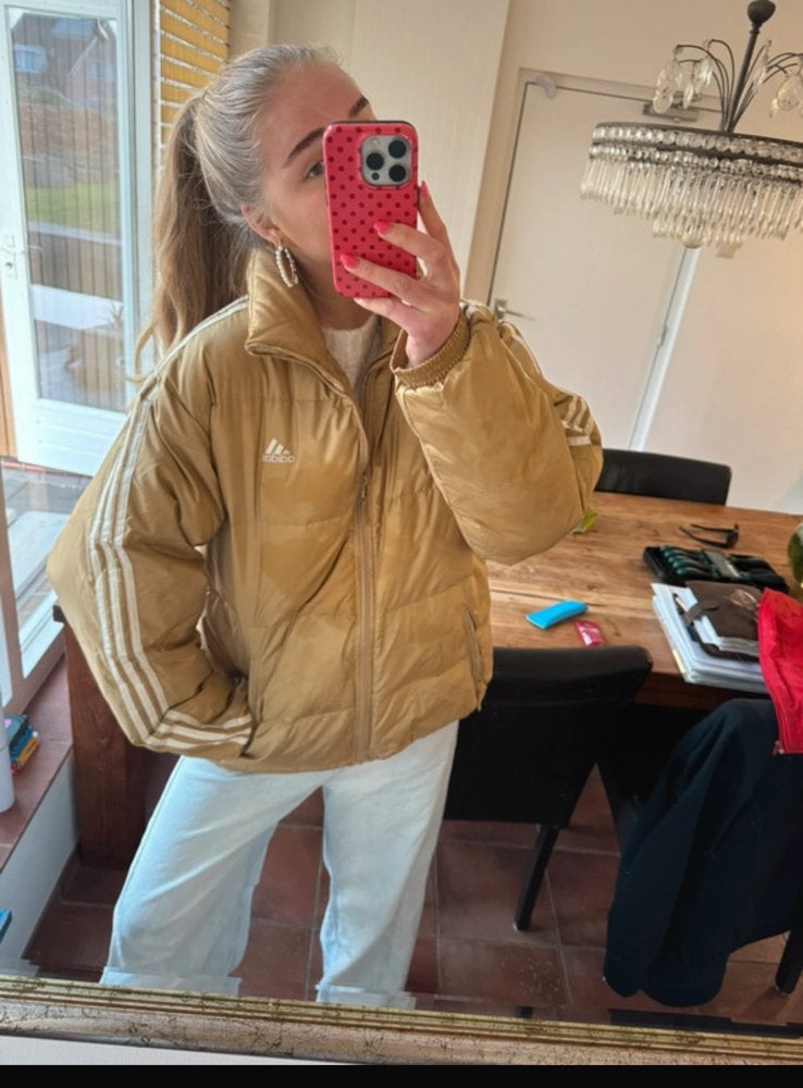 Adidas puffer jacket jas vintage, Ophalen of Verzenden, Gedragen, Maat 38/40 (M), Goud
