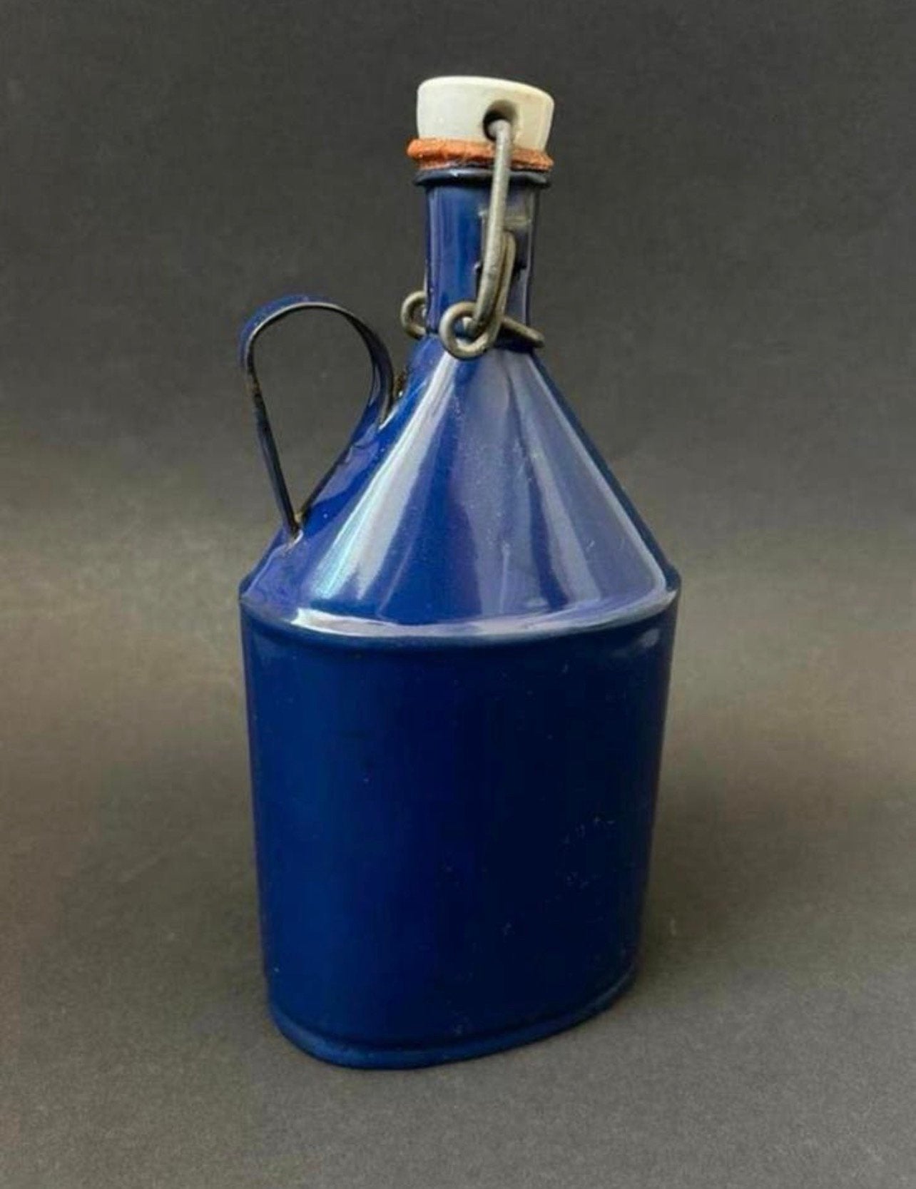 Blauw Emaille Veldfles, Antiek en Kunst, Ophalen of Verzenden