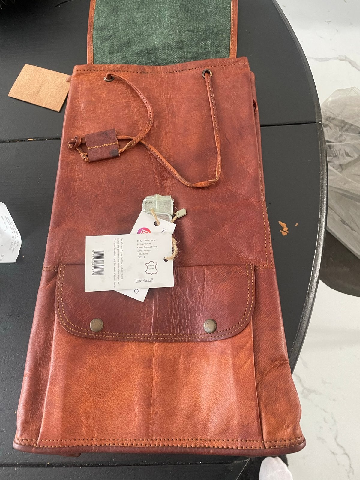 Nieuwe Leren Rugzak - OnceDoce Home Design, Sieraden, Tassen en Uiterlijk, Tassen | Rugtassen, 25 tot 40 cm, Nieuw, Ophalen of Verzenden