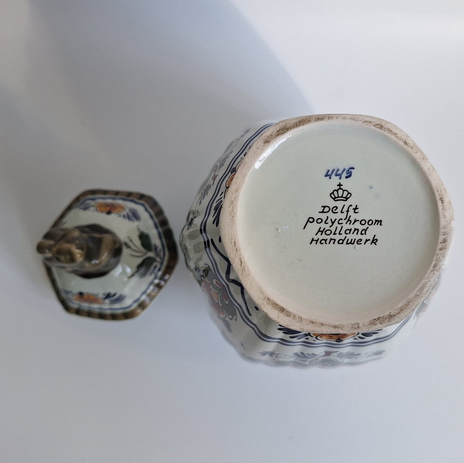 Prachtige vaas van delft polychroom holland handwerk, Antiek en Kunst, Ophalen of Verzenden