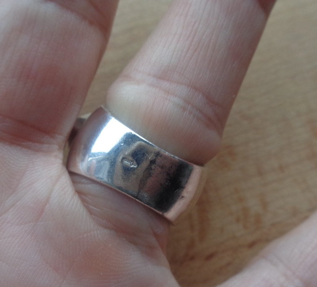 zilveren royale ring met maansteen lapis lazuli [184], Verzenden, Zo goed als nieuw, 17 tot 18, Met edelsteen