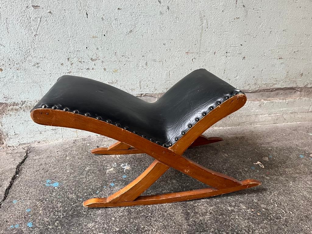 Vintage schommel voeten bankje, Minder dan 50 cm, Gebruikt, Vintage, Ophalen of Verzenden