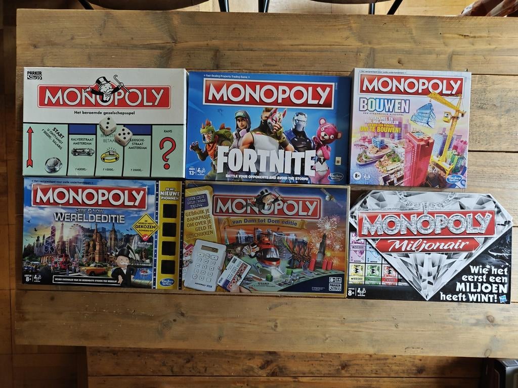 6 X Monopoly., Ophalen of Verzenden, Parker., Parker., Parker.
