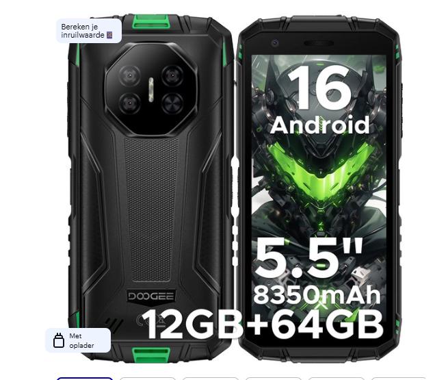 DOOGEE Fire 3 4G - Robuuste Outdoor Smartphone - Groen, Telecommunicatie, Overige modellen, Nieuw, Ophalen of Verzenden, Zonder simlock