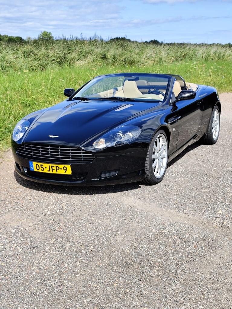 Aston Martin DB9 5.9 V12 Volante AUT 2006 Zwart, Auto's, Aston Martin, Automaat, Achterwielaandrijving, 457 pk, Zwart