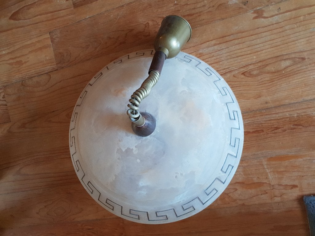 hanglamp hang lamp master light grieks roest bruin beige, Ophalen, Zo goed als nieuw, Glas, E27 (groot)