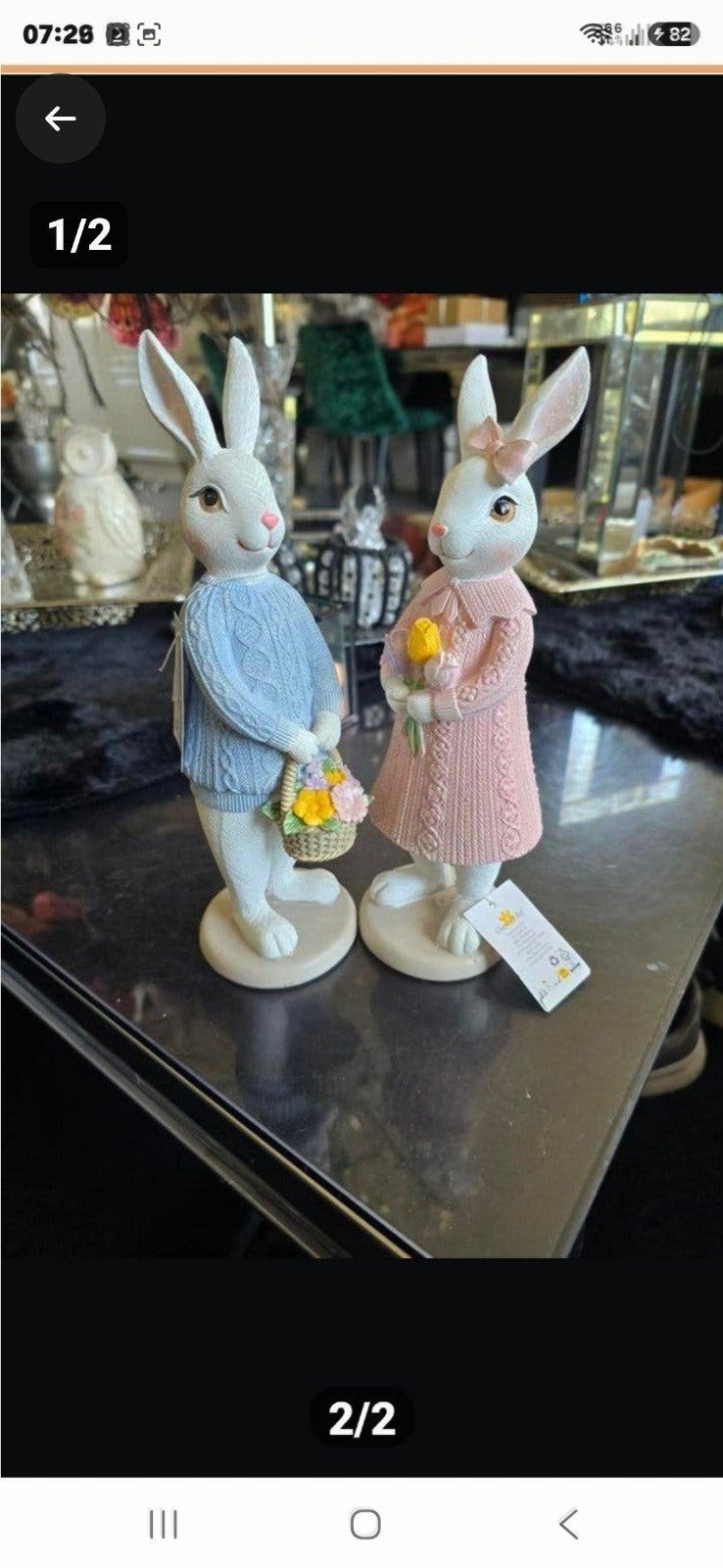 Set van twee schattige konijnenbeeldjes., Diversen, Ophalen of Verzenden