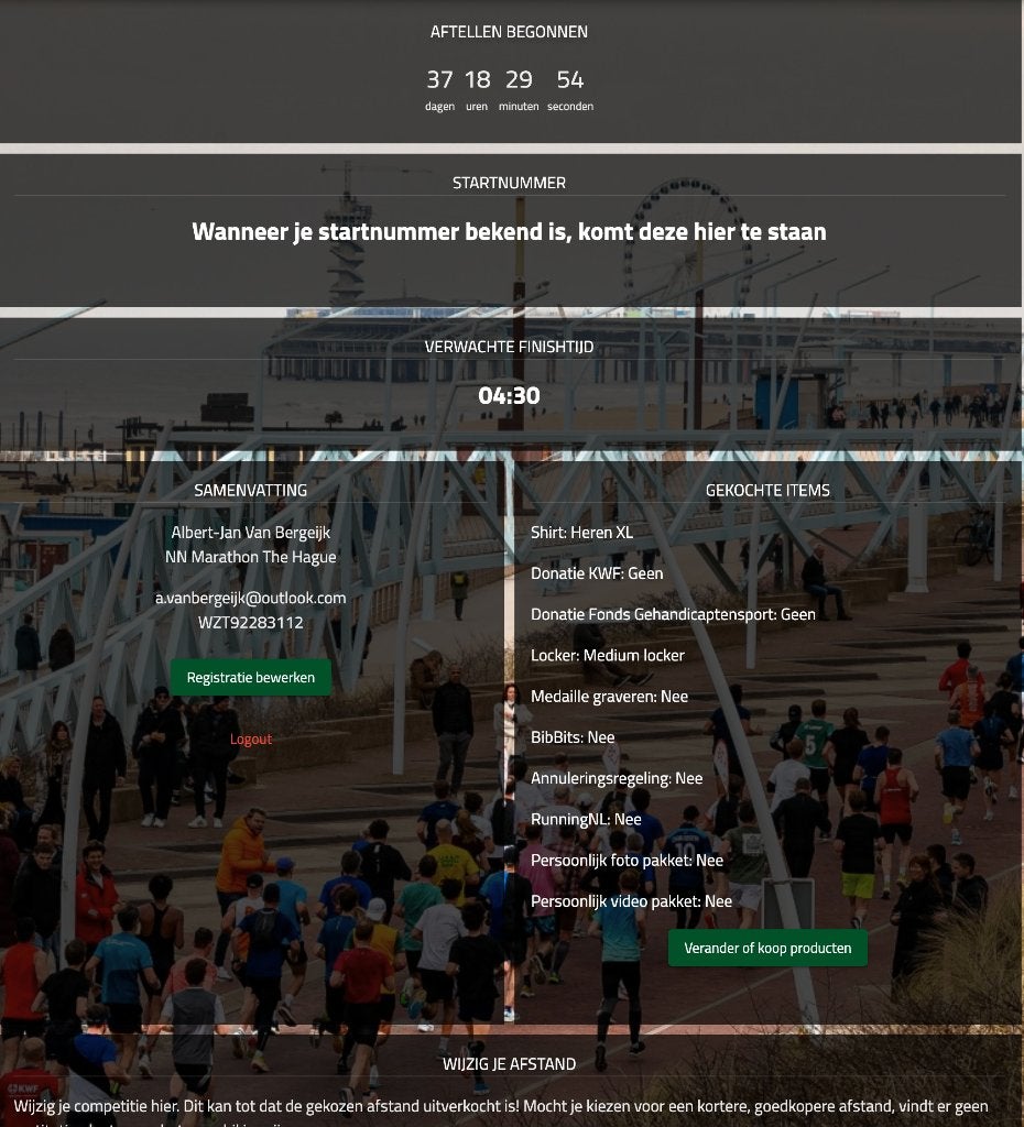 Marathon The Hague, Tickets en Kaartjes, Eén persoon
