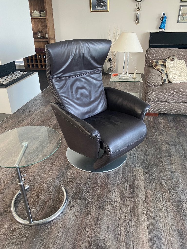 Relax stoel Rolf Benz zwart leder draaibaar, Ophalen, Gebruikt, Zwart, Leer