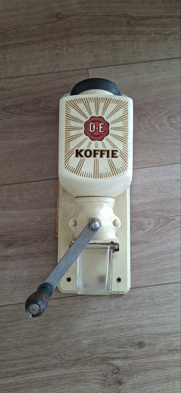 Vintage Douwe Egberts wandkoffiemolen, Ophalen, Gebruikt, Overige modellen, Koffiebonen