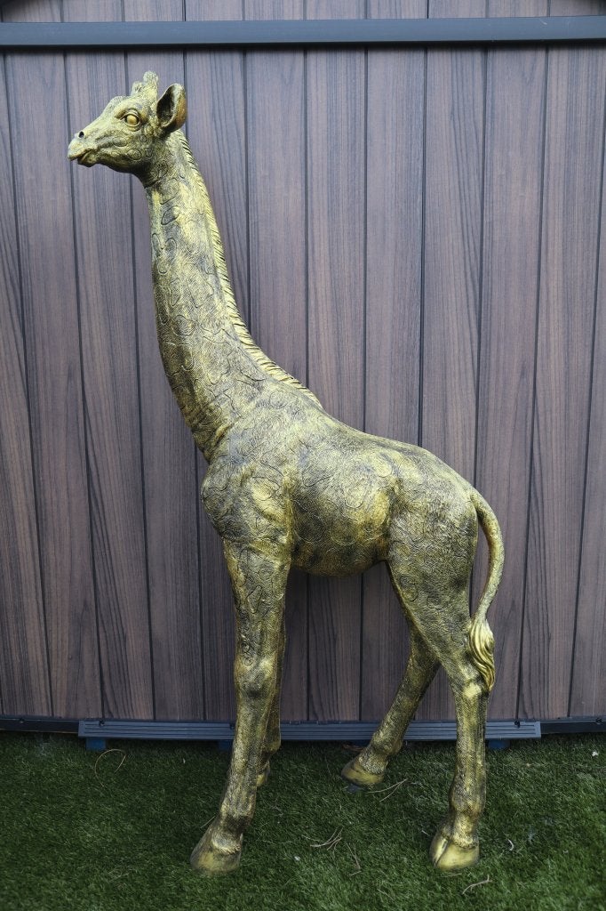 Giraf beeld antiek goud 186 cm | Tuinbeeld & woondecoratie, Dierenbeeld, Kunststof, -, -