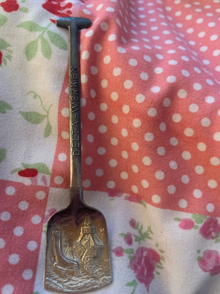 Vintage suikerschep van de Deltawerken, Antiek en Kunst, Antiek | Bestek, Ophalen of Verzenden