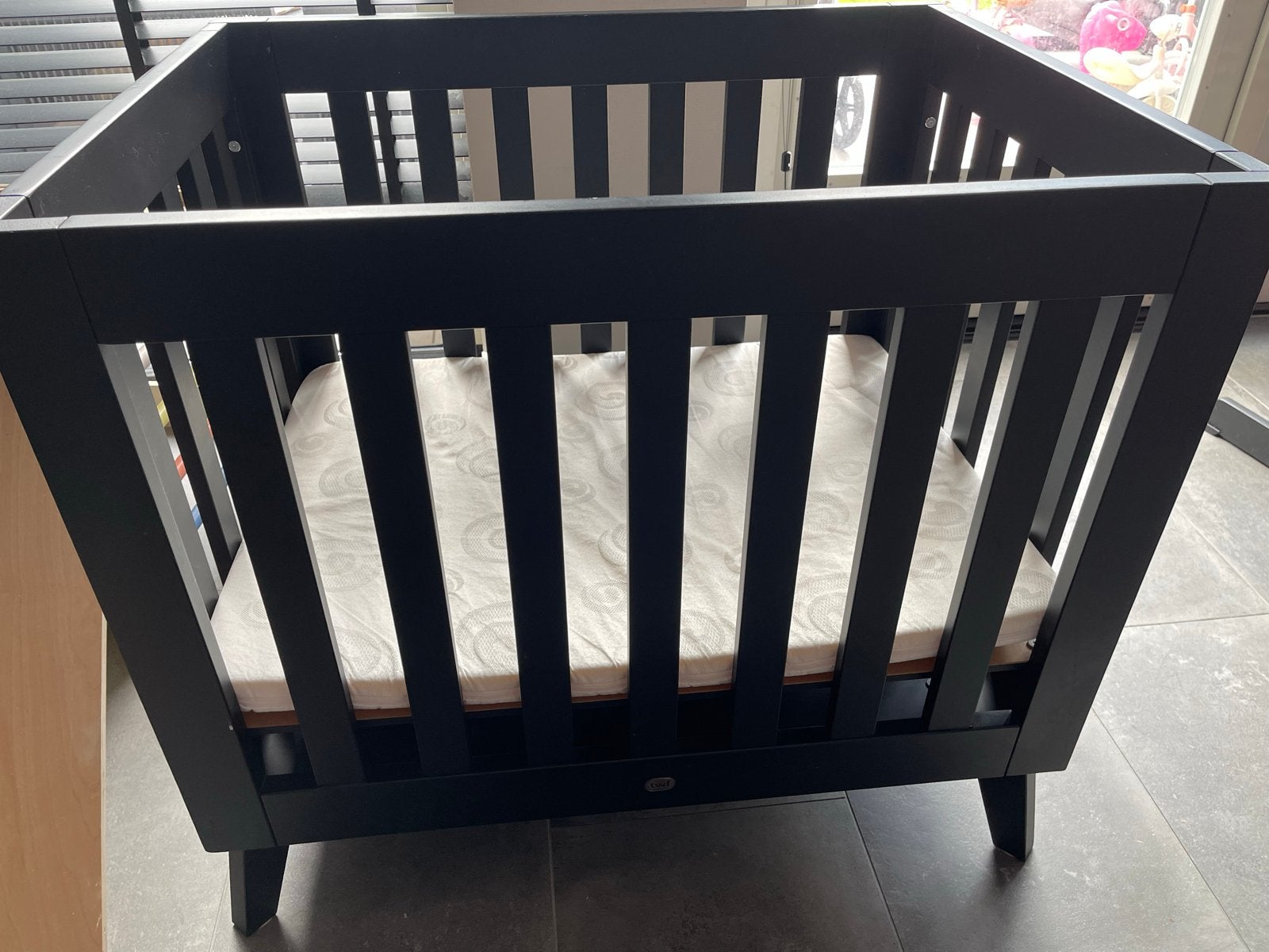 TWF box Riva zonder lade mat zwart met matras, Ophalen, Gebruikt, 70 tot 85 cm, Minder dan 140 cm