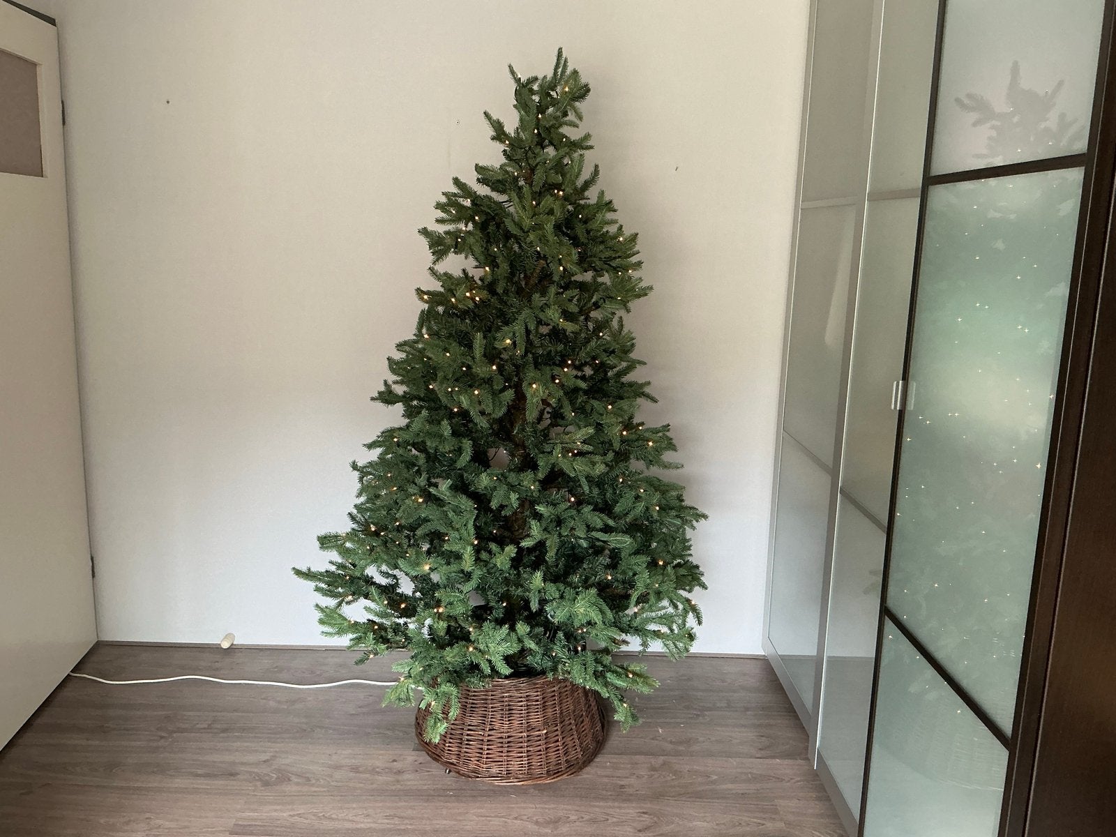 Kunst kerstboom 200cm met 800 lampjes en “echte” naalden, Ophalen of Verzenden, Zo goed als nieuw