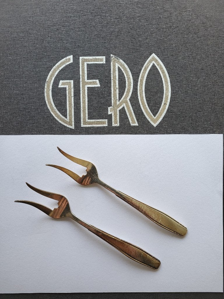2 x GERO 692 "Gentle" breed vleesvorkje Georg Nilsson, Antiek en Kunst, Antiek | Bestek, Ophalen of Verzenden