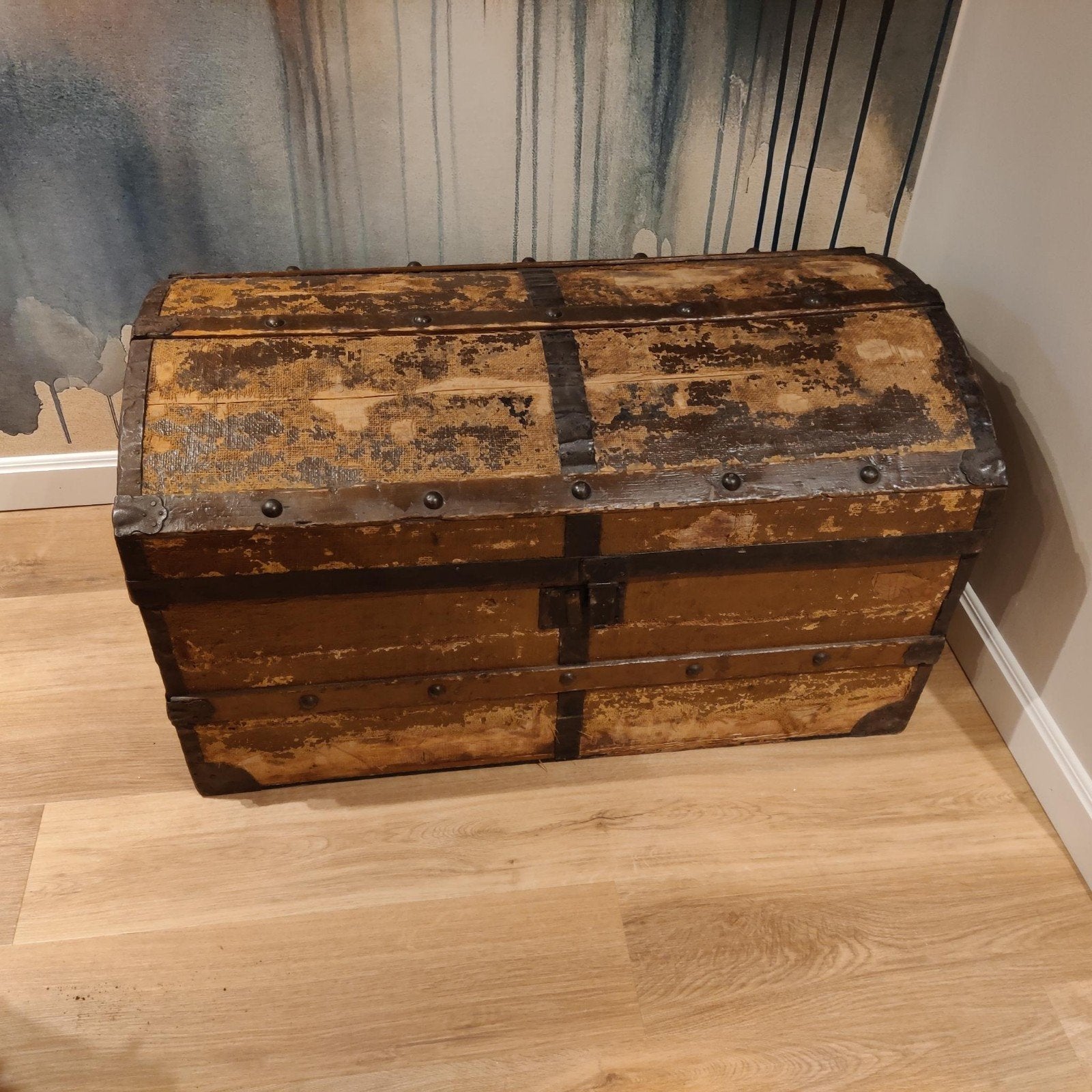 Oude en mooie schatkist (zonder schat) - 90x51x52 cm, Huis en Inrichting, Ophalen, 50 – 75, Gebruikt, 50 tot 100 cm