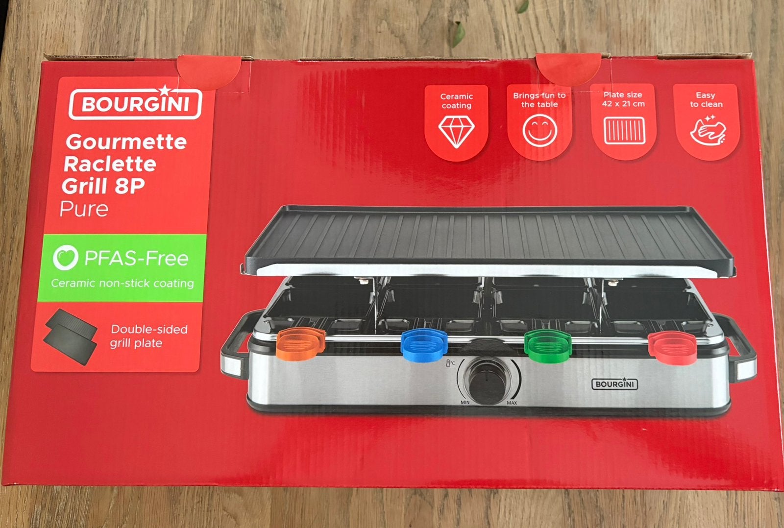 Bourgini gourmet/ raclette, Witgoed en Apparatuur, Gourmetstellen, Ophalen of Verzenden, Nieuw, 8 personen of meer