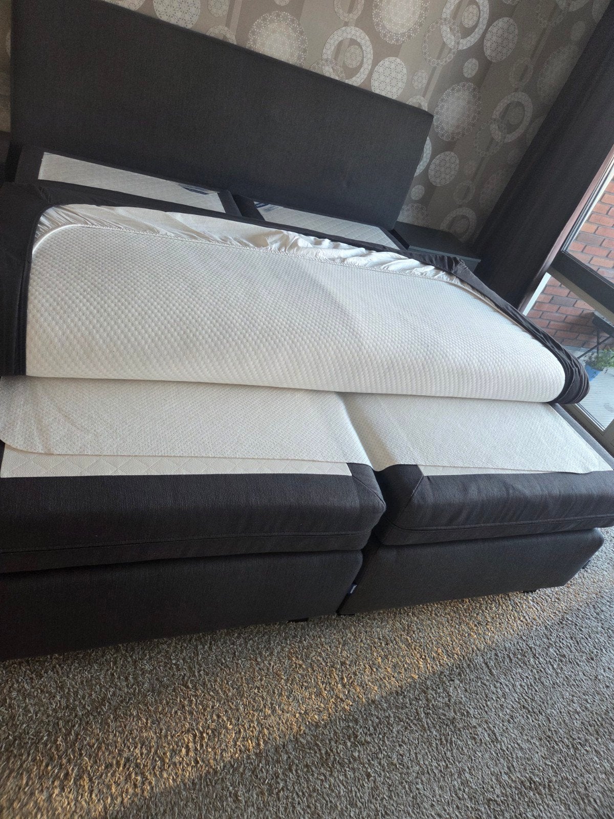 Compleet tweepersoonsbed 180x200 cm van Beter Bed 
Com, Huis en Inrichting, Ophalen, Tweepersoons, Grijs, 180 cm