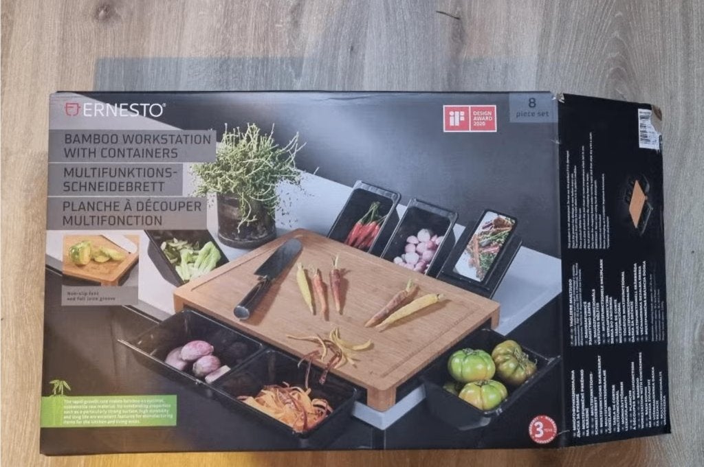 Ernesto Multifunctionele snijplank, Ernesto, Hout, Snij-/serveerplank, Nieuw