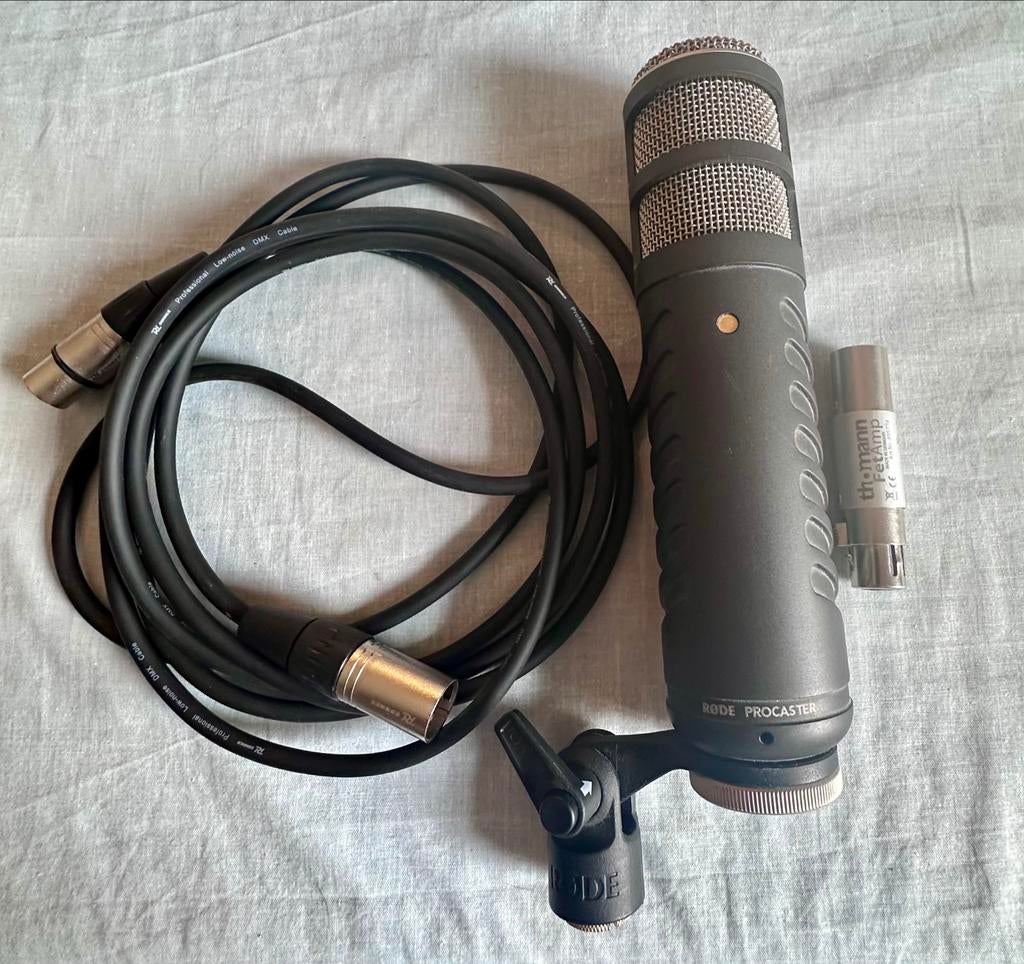 Rode Procaster met Thomann FetAmp en XLR-kabel, Muziek en Instrumenten, Microfoons, Zo goed als nieuw, Studiomicrofoon, Ophalen of Verzenden