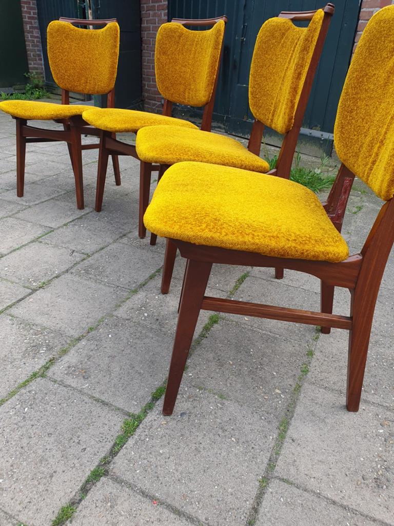 4 vintage stoelen, Ophalen, Gebruikt, Overige kleuren, Sixties