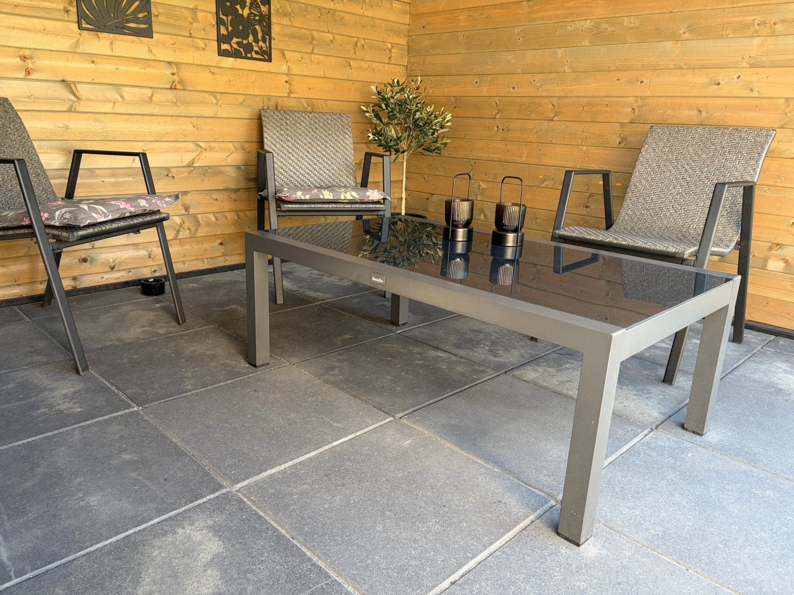 Aluminium tuintafel /glasplaat, Ophalen, Overige materialen, Overige typen, Zo goed als nieuw