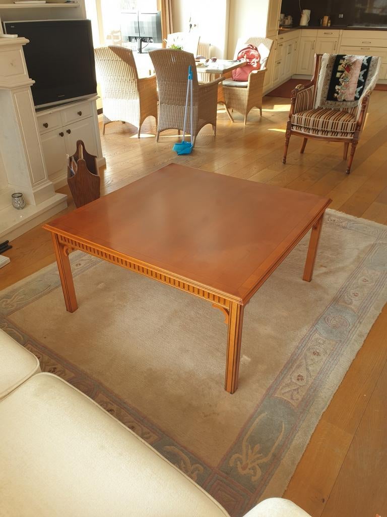 glanzende mahonie houten salontafel., Ophalen, 100 tot 150 cm, 50 tot 100 cm, Minder dan 50 cm
