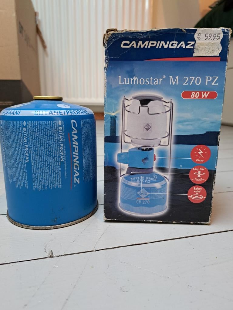 Campingaz Lumostar M 270 PZ Gaslamp met gasfles, Ophalen of Verzenden
