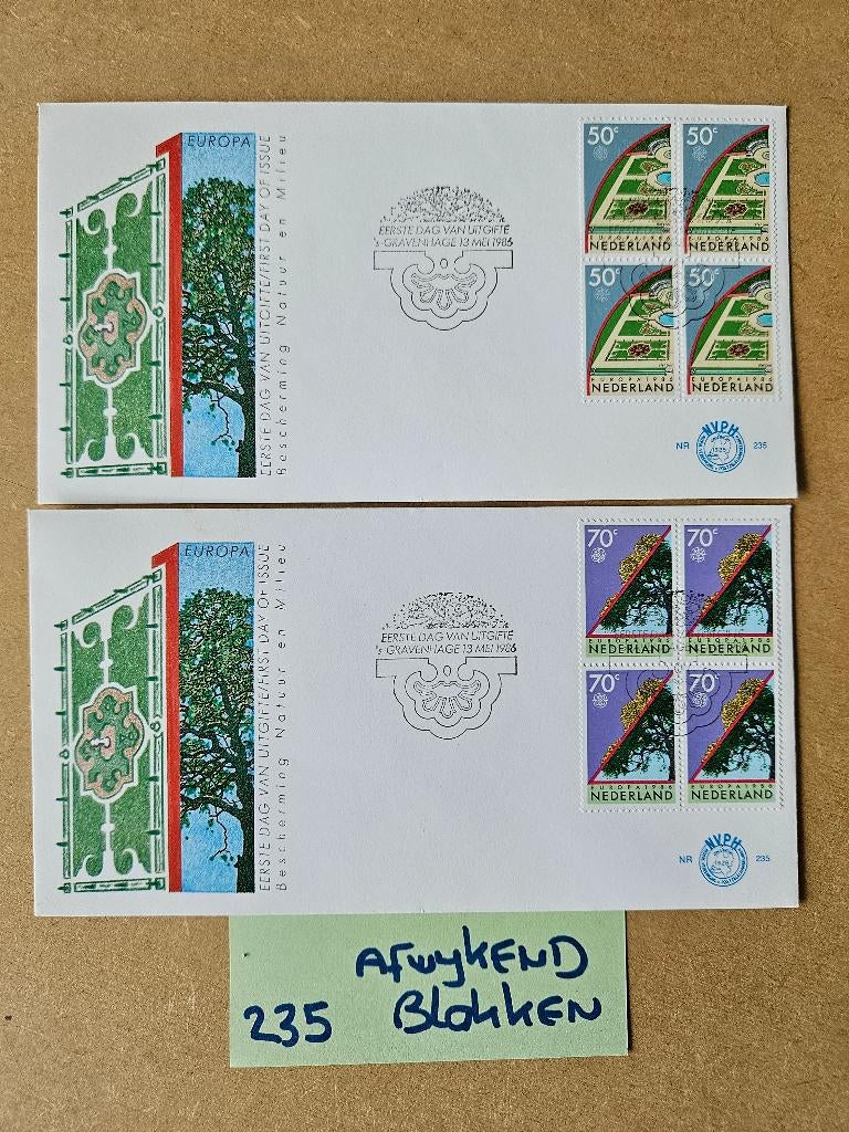 FDC E235 1986 - AFWIJKEND BLOKKEN - EERSTE DAG ENVELOP, Ophalen of Verzenden, Onbeschreven, Nederland
