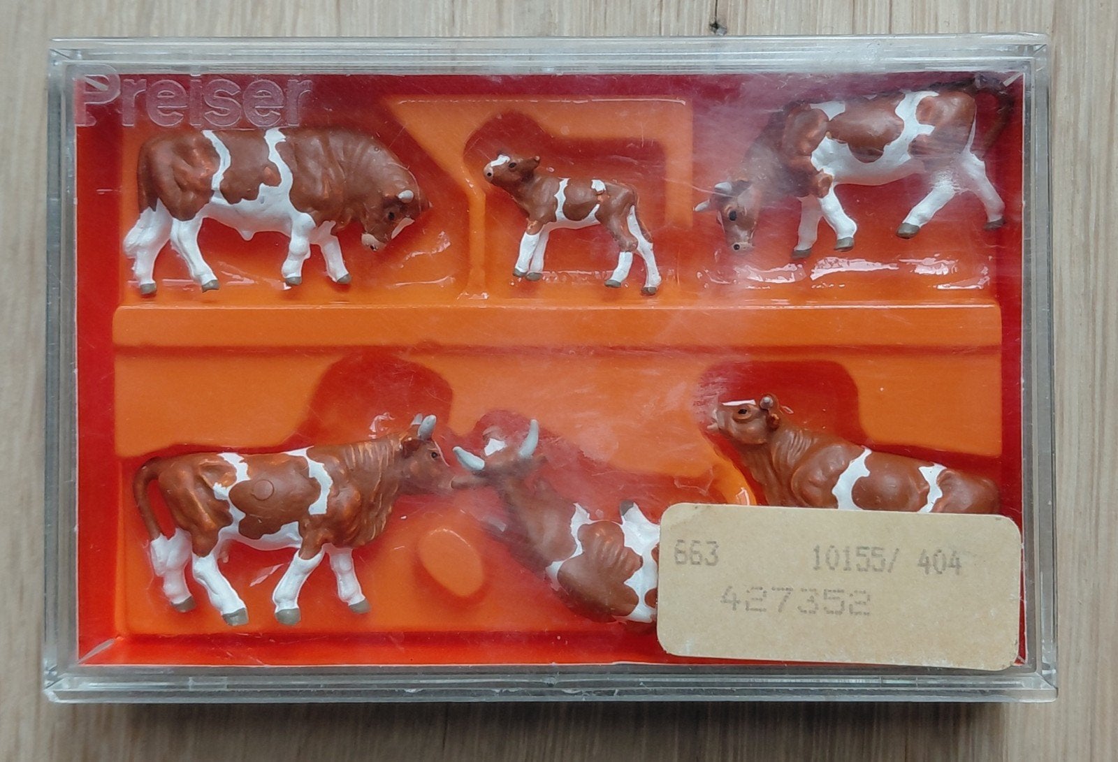 Preiser 10155 HO Koeien - Set van 6 st., Ophalen of Verzenden, Nieuw, 1:50 tot 1:144
