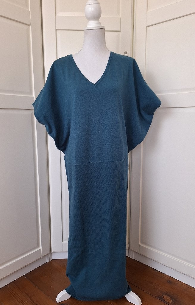 WE nieuwe petrol blauwe fijn gebreide jurk 3XL XXL XXXL, Blauw, WE, Maat 46/48 (XL) of groter, Nieuw
