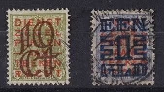 nederland nvph 132 - 133, Postzegels en Munten, Verzenden, T/m 1940, Gestempeld