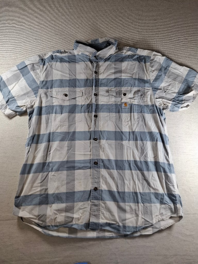 Carhartt Werkkleding Overhemd – Blauw/Witte Streep, Maat XL, Carhartt, Zo goed als nieuw, Halswijdte 43/44 (XL), Verzenden