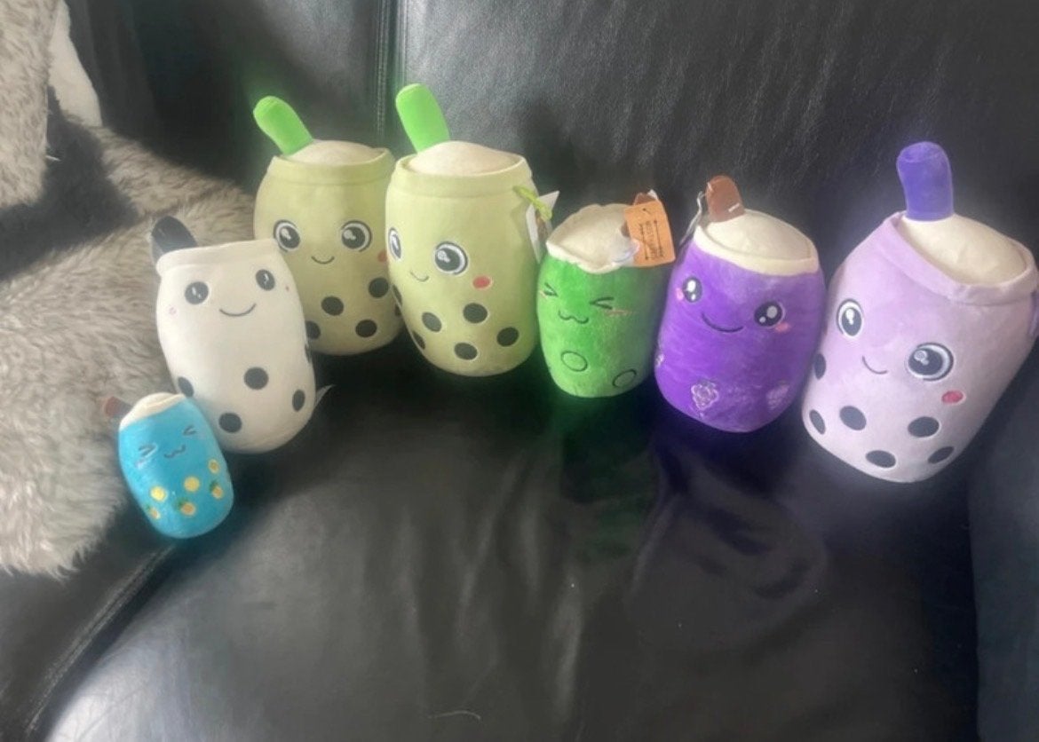 7 stuks Milkshake Knuffels - Bubble Tea Knuffels, Gebruikt, Overige typen, Ophalen of Verzenden, Middelgroot (20 tot 80 cm)