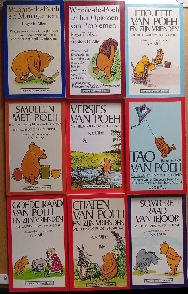 9 Winnie de Poeh boeken | Tao van Poeh, Management, Citaten, Boeken, Filosofie, Ophalen of Verzenden, Gelezen, Algemeen, A.A. Milne