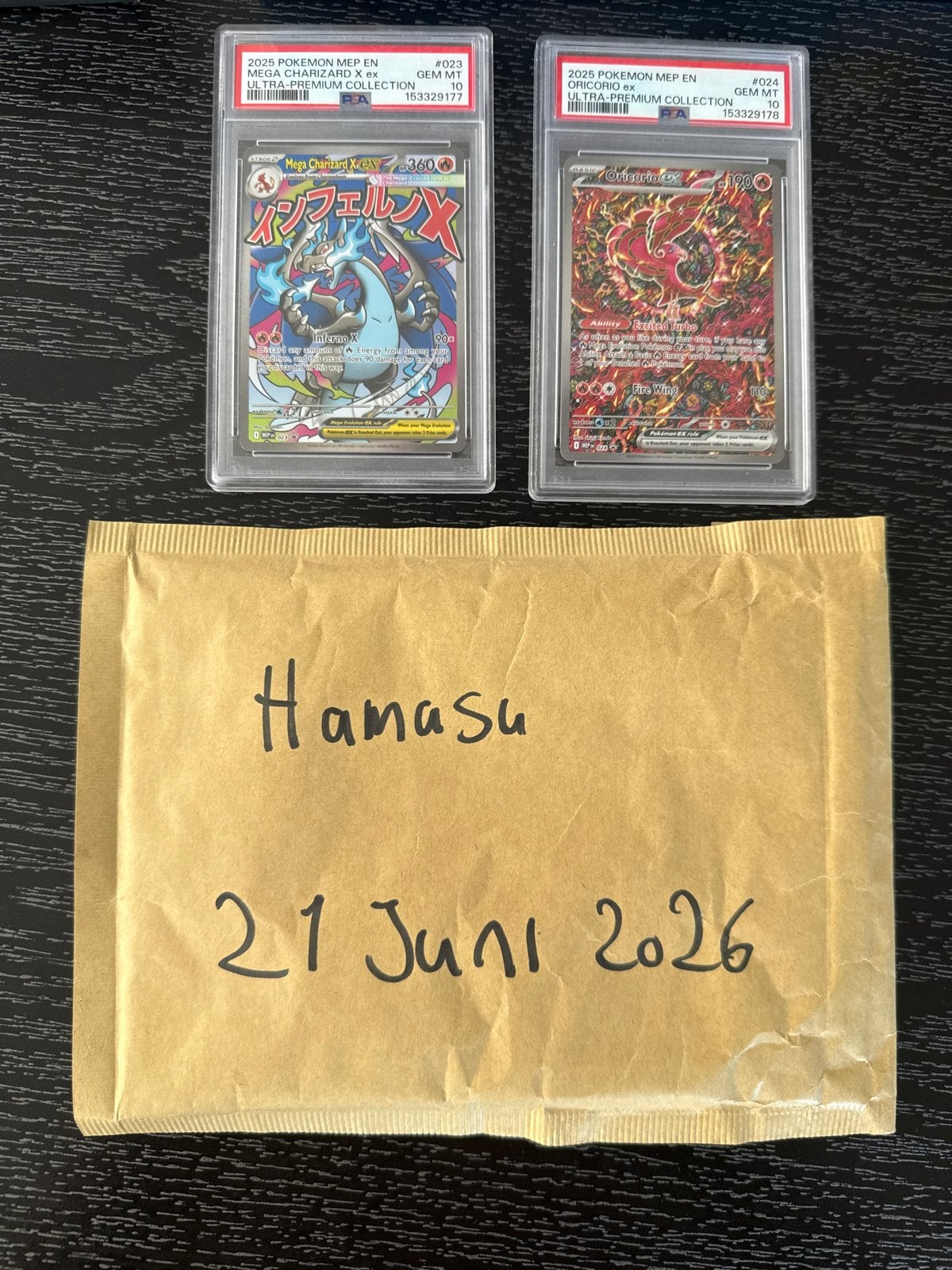 Mega Charizard ex & Oricorio ex PSA 10 Promo Sequential Set, Ophalen of Verzenden, Nieuw, Meerdere kaarten